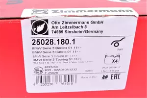 Гальмівні колодки Otto Zimmermann 25028.180.1 фотографія 3.