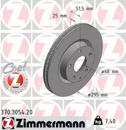 Вентилируемый тормозной диск Otto Zimmermann 370.3054.20 фотография 6.