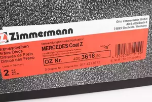 Вентильований гальмівний диск Otto Zimmermann 400.3618.20 фотографія 4.