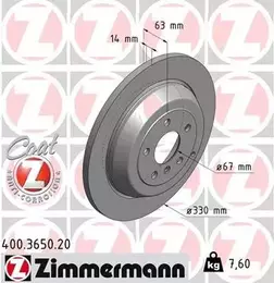 Тормозной диск Otto Zimmermann 400.3650.20 фотография 5.