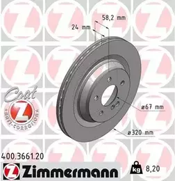 Вентилируемый тормозной диск Otto Zimmermann 400.3661.20 фотография 6.
