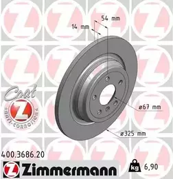 Тормозной диск Otto Zimmermann 400.3686.20 фотография 5.
