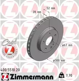 Вентилируемый тормозной диск Otto Zimmermann 400.5510.20 фотография 6.