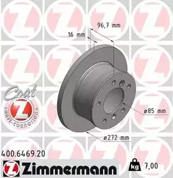 Тормозной диск Otto Zimmermann 400.6469.20 фотография 5.