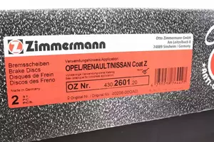 Вентильований гальмівний диск Otto Zimmermann 430.2601.20 фотографія 5.