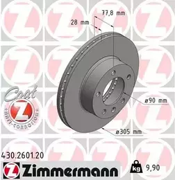 Вентилируемый тормозной диск Otto Zimmermann 430.2601.20 фотография 6.