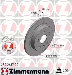 Тормозной диск Otto Zimmermann 430.2617.20 фотография 5.