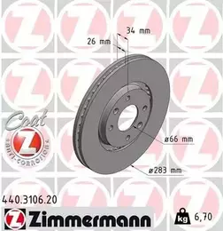 Перфорированный тормозной диск Otto Zimmermann 440.3106.20 фотография 4.