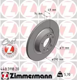 Тормозной диск Otto Zimmermann 440.3118.20 фотография 0.