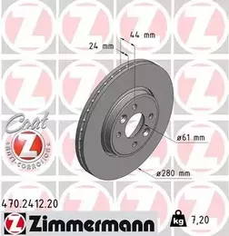 Перфорированный тормозной диск Otto Zimmermann 470.2412.20 фотография 5.