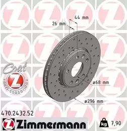 Перфорированный тормозной диск Otto Zimmermann 470.2432.52 фотография 6.