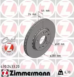 Перфорированный тормозной диск Otto Zimmermann 470.2433.20 фотография 5.