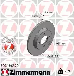 Тормозной диск Otto Zimmermann 600.1602.20 фотография 5.