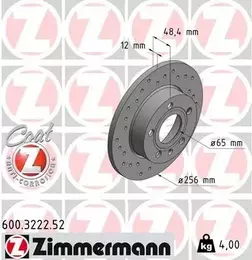 Перфорированный тормозной диск Otto Zimmermann 600.3222.52 фотография 1.