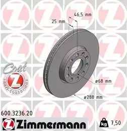 Перфорований гальмівний диск Otto Zimmermann 600.3236.20 фотографія 5.