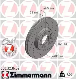 Перфорированный тормозной диск Otto Zimmermann 600.3236.52 фотография 5.