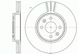 Вентилируемый передний тормозной диск на Renault Captur  Roadhouse 6583.10.