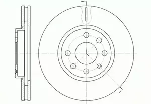 Вентилируемый передний тормозной диск на Opel Tigra  Roadhouse 6611.10.