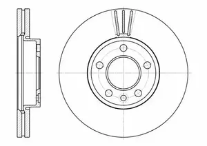 Вентилируемый передний тормозной диск на Фольксваген Мультивен  Roadhouse 6708.10.