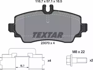 Гальмівні колодки Textar 2307003 фотографія 6.