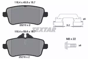 Тормозные колодки Textar 2521501 фотография 1.