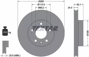 Вентилируемый тормозной диск Textar 92083805 фотография 3.