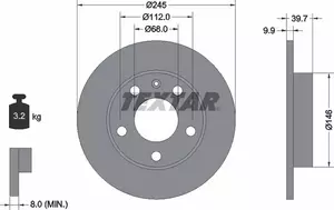 Тормозной диск Textar 92106203 фотография 4.