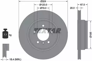 Перфорированный тормозной диск Textar 92123103.