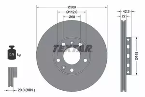 Перфорированный тормозной диск Textar 92152200.