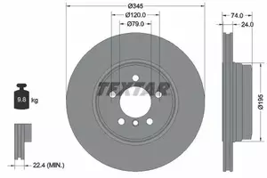 Перфорированный тормозной диск Textar 92155005.