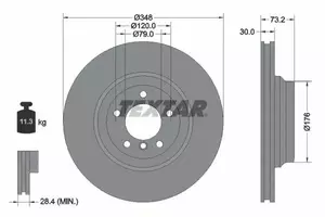 Вентилируемый тормозной диск Textar 92155303 фотография 5.