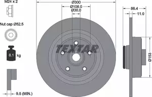 Тормозной диск на Renault Vel Satis  Textar 92159803.