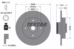 Гальмівний диск Textar 92194103 фотографія 7.