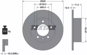 Гальмівний диск на Nissan NV400  Textar 92228700.
