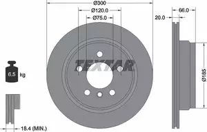 Вентилируемый тормозной диск на BMW 330 Textar 92239703.