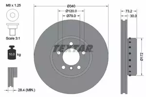 Вентилируемый тормозной диск Textar 92264925.