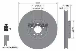 Вентилируемый тормозной диск Textar 92266525 фотография 5.