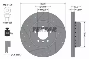 Вентилируемый тормозной диск с насечками С перфорацией Textar 92266925 фотография 5.