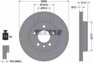 Перфорированный тормозной диск на Volkswagen Crafter  Textar 92288503.