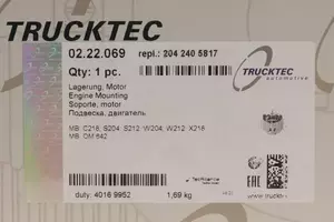 Передня ліва подушка двигуна Trucktec Automotive 02.22.069 фотографія 3.