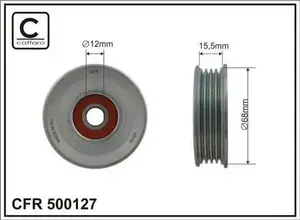 Натяжний ролик ременя генератора Caffaro 500127.