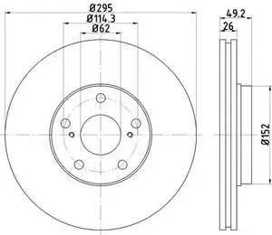 Перфорированный тормозной диск Hella Pagid 8DD 355 114-281.