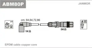 Высоковольтные провода зажигания Janmor ABM80P фотография 0.