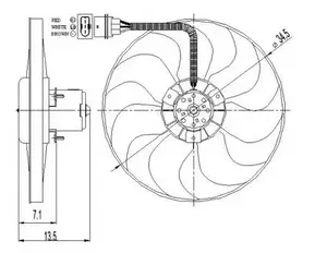 Вентилятор охлаждения радиатора на Сеат Толедо  NRF 47397.