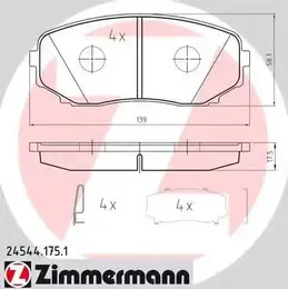 Гальмівні колодки на Mazda CX-9  Otto Zimmermann 24544.175.1.