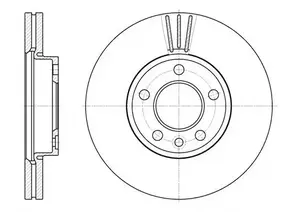 Вентилируемый передний тормозной диск на Фольксваген Траспортер Т5 Remsa 6708.10.