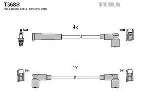Высоковольтные провода зажигания на Шкода Фаворит  Tesla T368S.