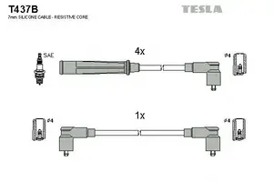 Высоковольтные провода зажигания на БМВ 318 Tesla T437B.