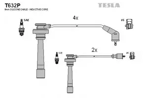 Высоковольтные провода зажигания на Митсубиси Паджеро  Tesla T632P.